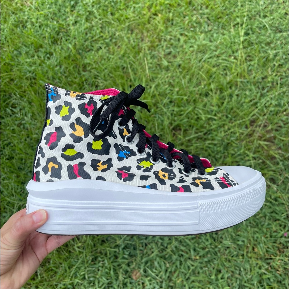 Converse Leopard Move Platform Trainers - Picture 3 of 8